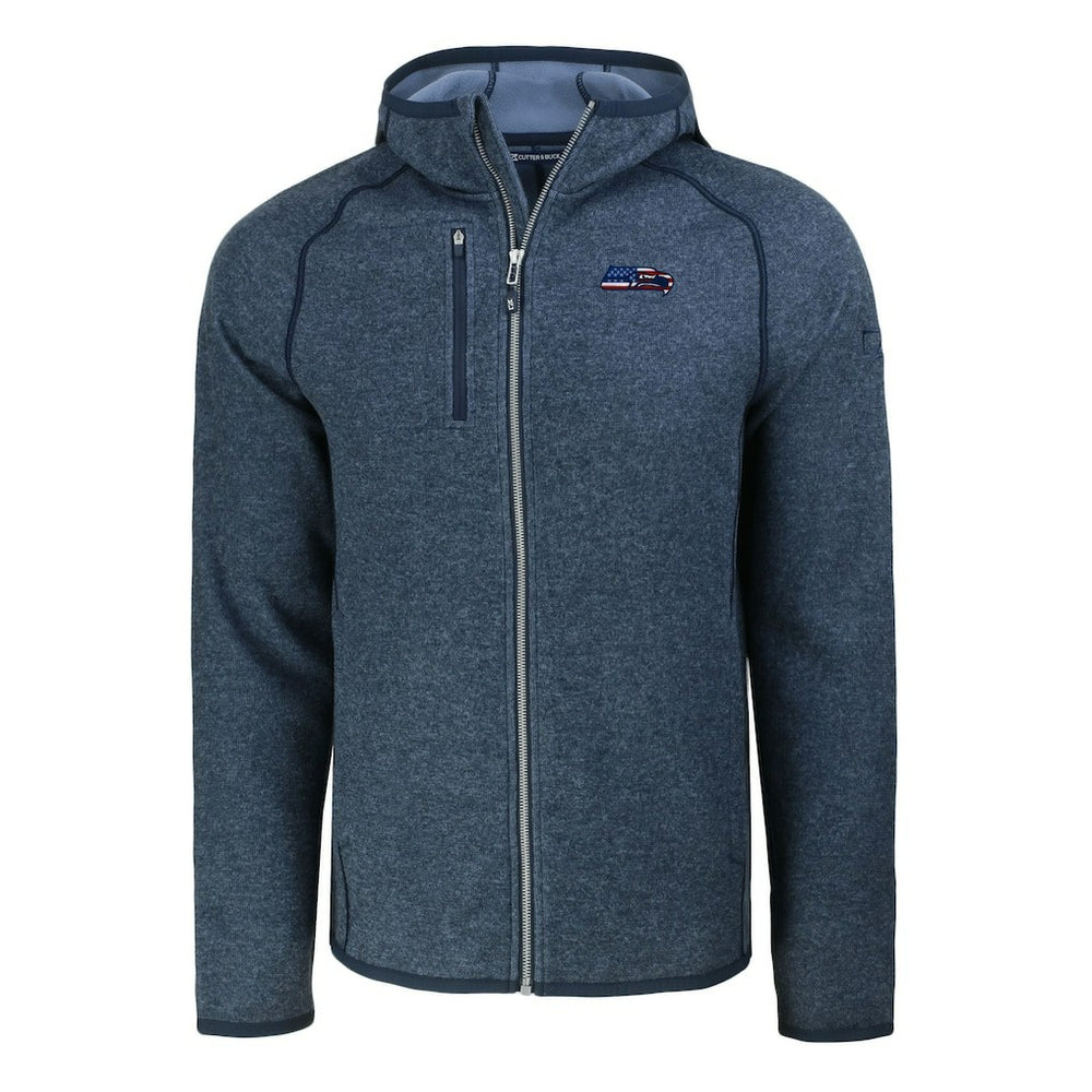 Seattle Seahawks Cutter & Buck Americana Mainsail Full-Zip Hooded Jacket Heather College Navy | NFL