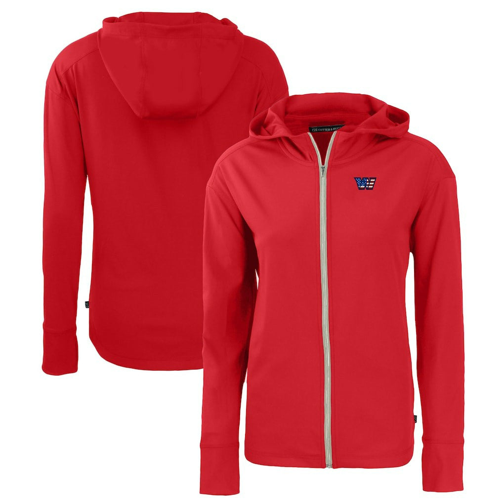 Washington Commanders Cutter & Buck Women's Daybreak Eco Recycled Full-Zip Hoodie Red | NFL