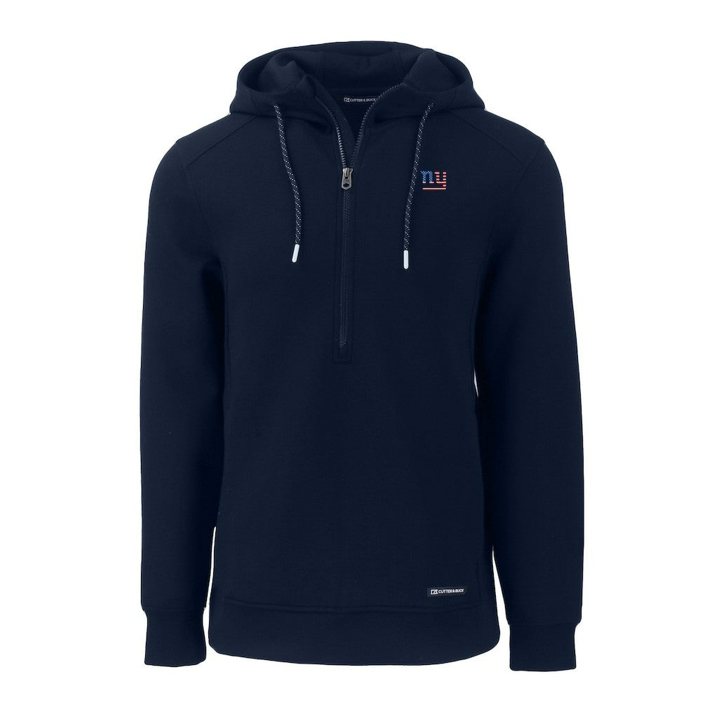 New York Giants Cutter & Buck Americana Roam Eco Half-Zip Recycled Pullover Hoodie Navy | NFL