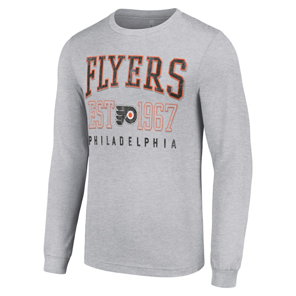 Philadelphia Flyers Starter Retro Graphic Long Sleeve Crew T-Shirt - Heather Gray - NHL
