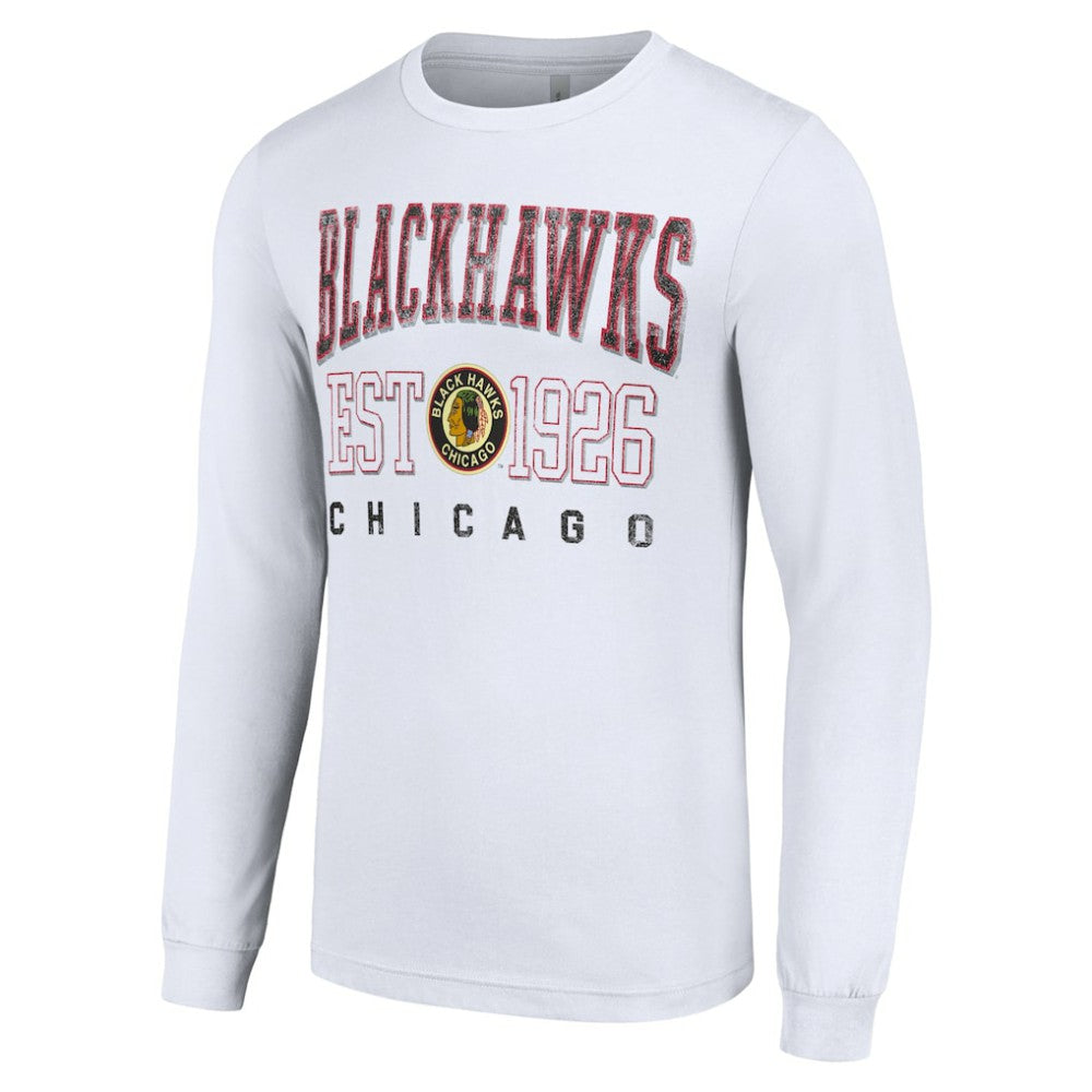 Chicago Blackhawks Starter Retro Graphic Long Sleeve Crew T-Shirt - White - NHL