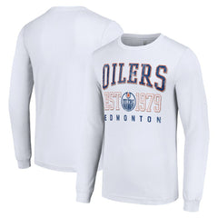 Edmonton Oilers Starter Retro Graphic Long Sleeve Crew T-Shirt - White - NHL