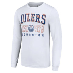 Edmonton Oilers Starter Retro Graphic Long Sleeve Crew T-Shirt - White - NHL