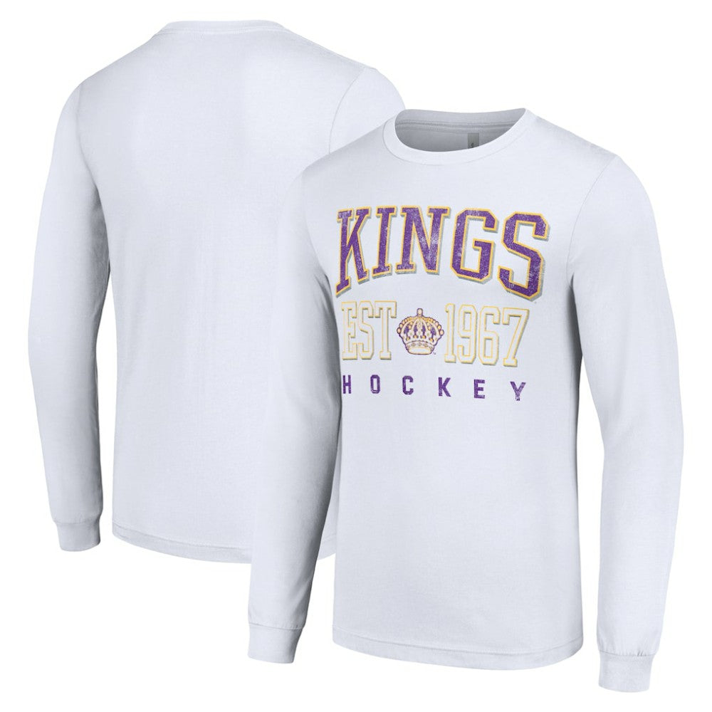 Los Angeles Kings Starter Retro Graphic Long Sleeve Crew T-Shirt - White - NHL
