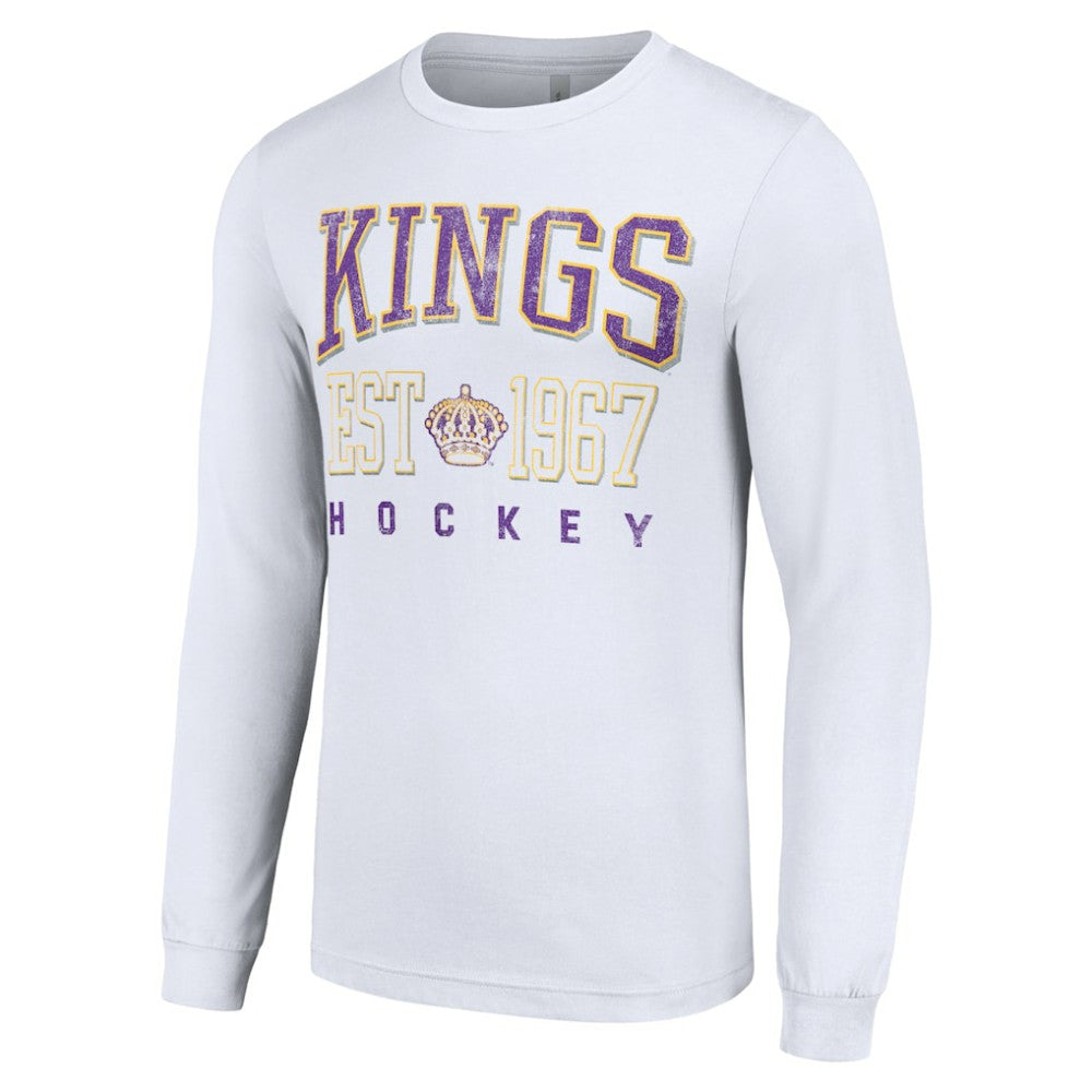 Los Angeles Kings Starter Retro Graphic Long Sleeve Crew T-Shirt - White - NHL