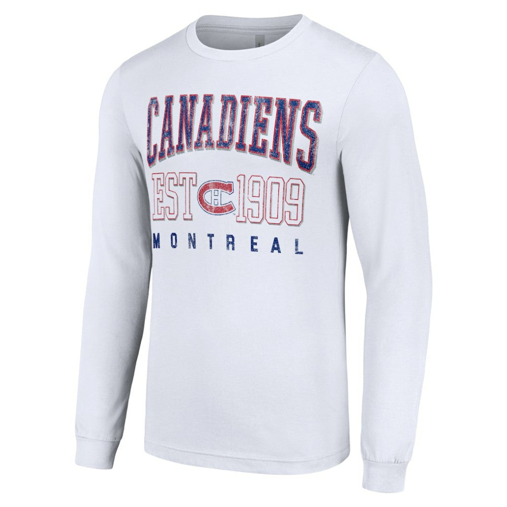 Montreal Canadiens Starter Retro Graphic Long Sleeve Crew T-Shirt - White - NHL
