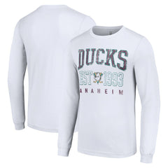 Anaheim Ducks Starter Retro Graphic Long Sleeve Crew T-Shirt - White - NHL