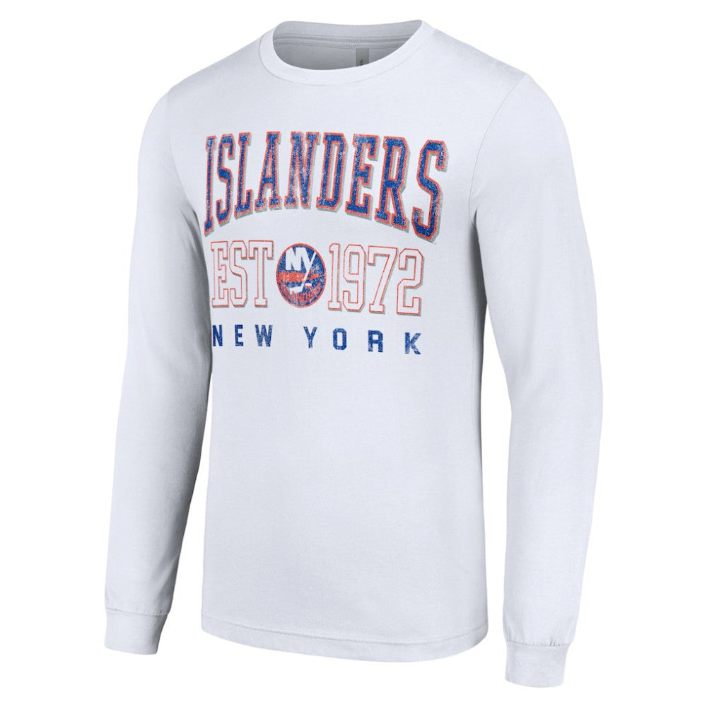New York Islanders Starter Retro Graphic Long Sleeve Crew T-Shirt - White - NHL