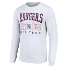 New York Rangers Starter Retro Graphic Long Sleeve Crew T-Shirt - White - NHL