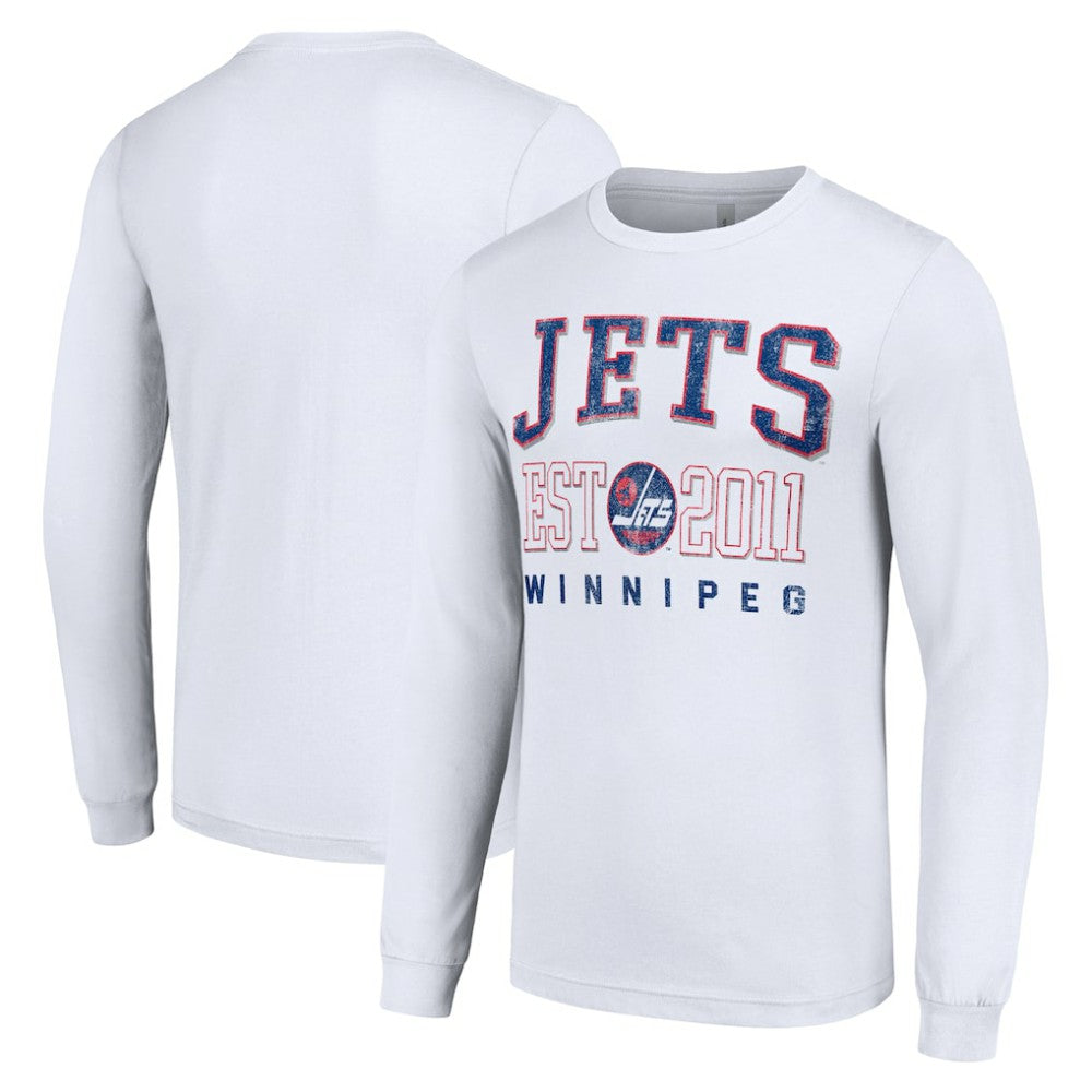 Winnipeg Jets Starter Retro Graphic Long Sleeve Crew T-Shirt - White - NHL