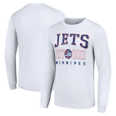 Winnipeg Jets Starter Retro Graphic Long Sleeve Crew T-Shirt - White - NHL