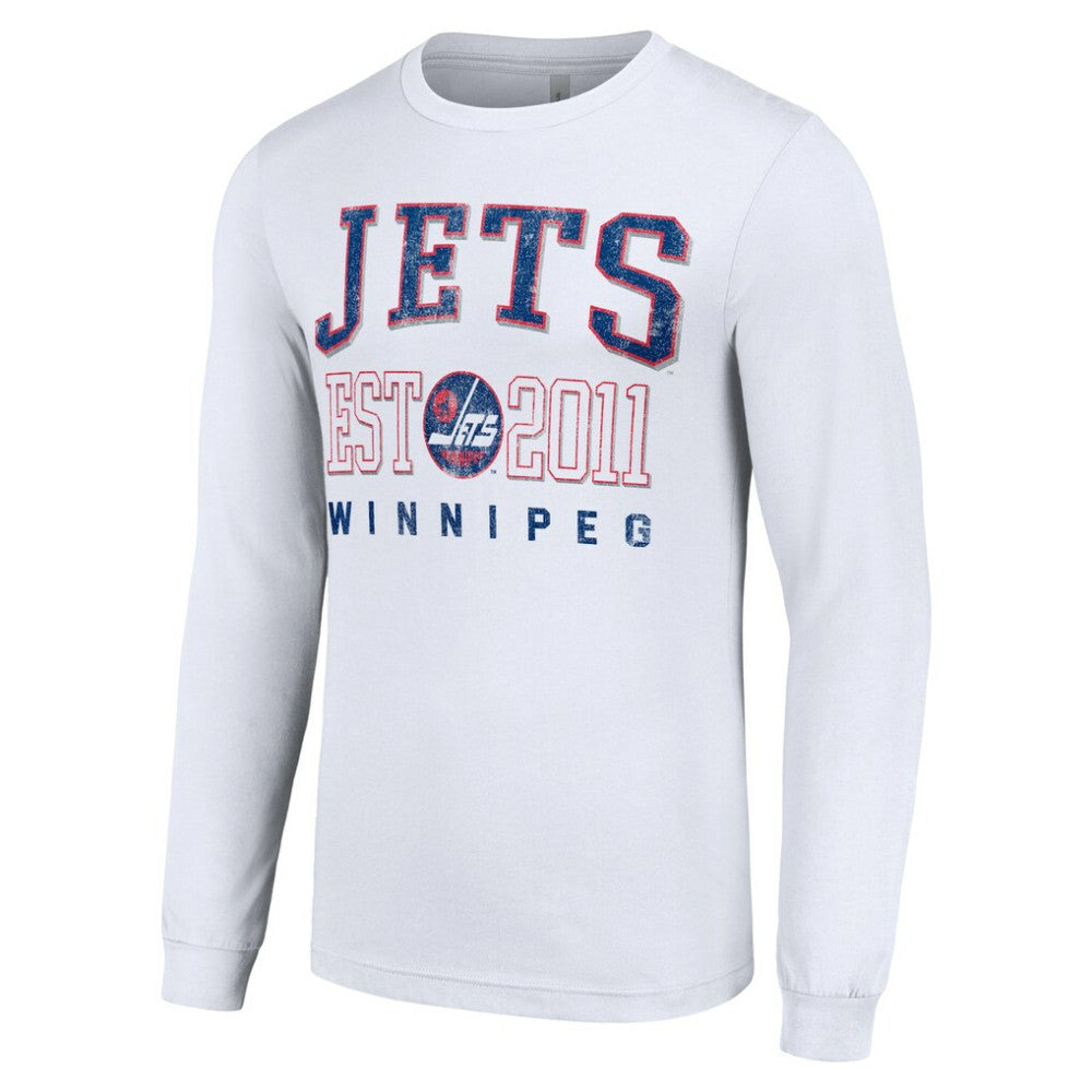 Winnipeg Jets Starter Retro Graphic Long Sleeve Crew T-Shirt - White - NHL