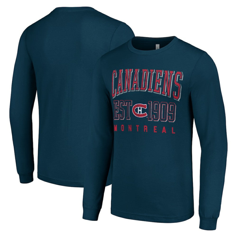 Montreal Canadiens Starter Retro Graphic Long Sleeve Crew T-Shirt - Navy - NHL