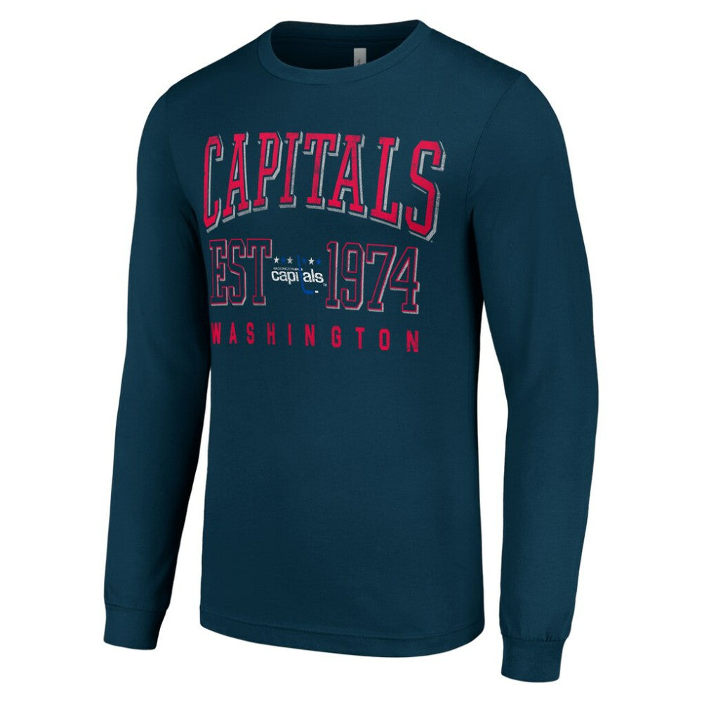 Washington Capitals Starter Retro Graphic Long Sleeve Crew T-Shirt - Navy - NHL