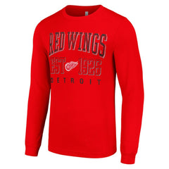 Detroit Red Wings Starter Retro Graphic Long Sleeve Crew T-Shirt - Red - NHL