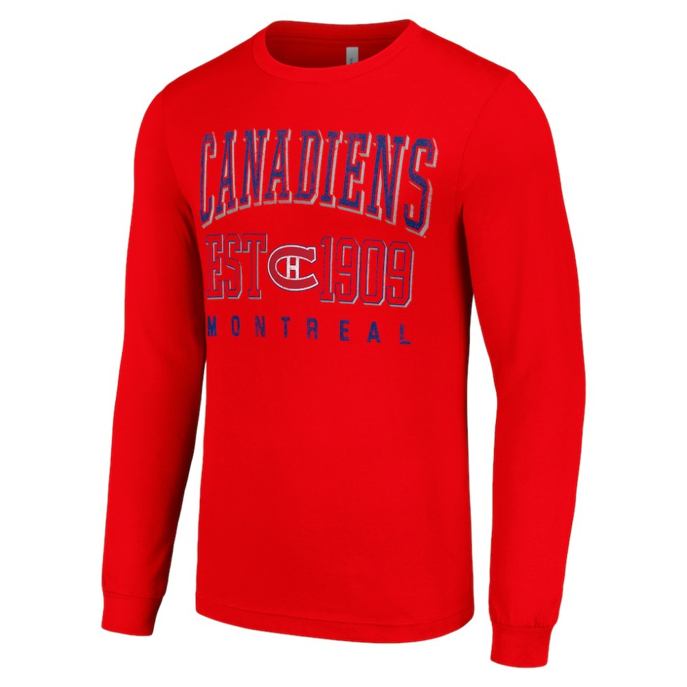 Montreal Canadiens Starter Retro Graphic Long Sleeve Crew T-Shirt - Red - NHL
