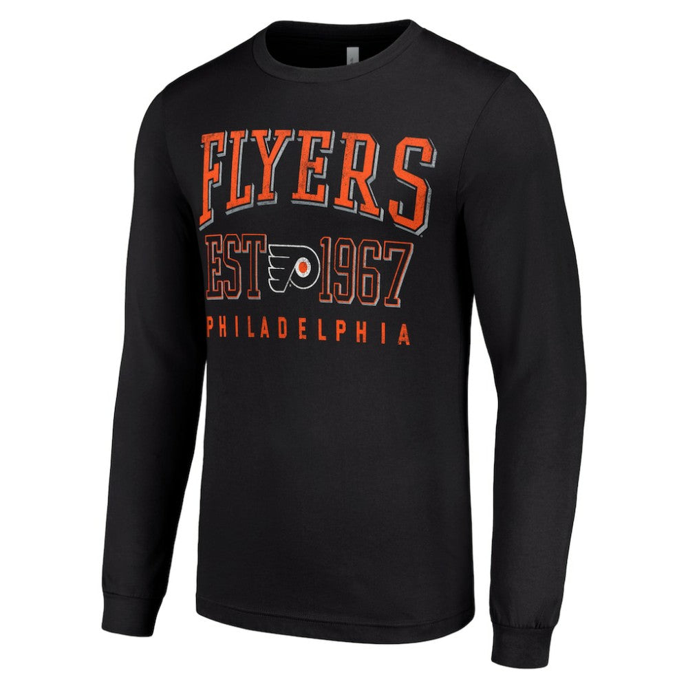Philadelphia Flyers Starter Retro Graphic Long Sleeve Crew T-Shirt - Black - NHL