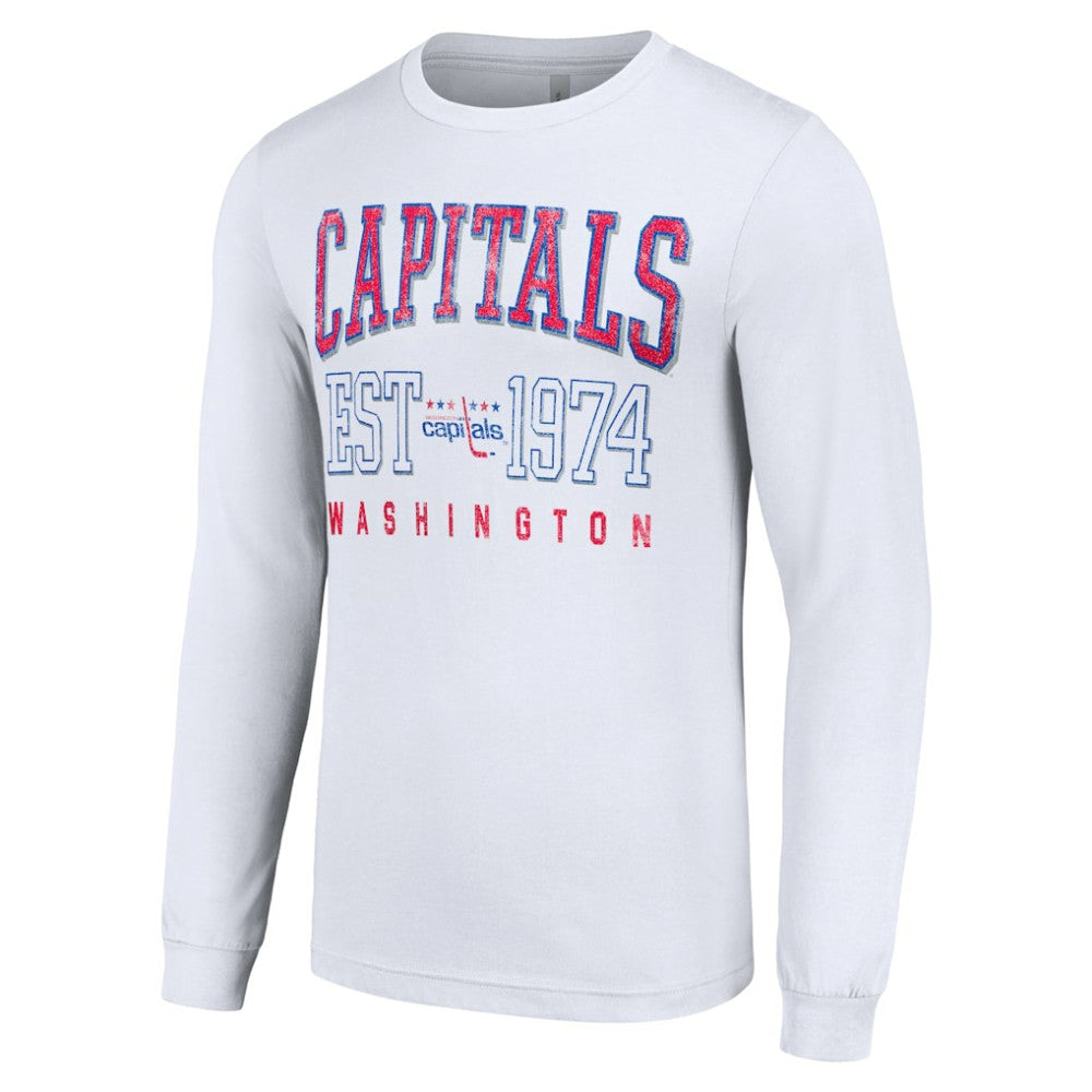 Washington Capitals Starter Retro Graphic Long Sleeve Crew T-Shirt - White - NHL