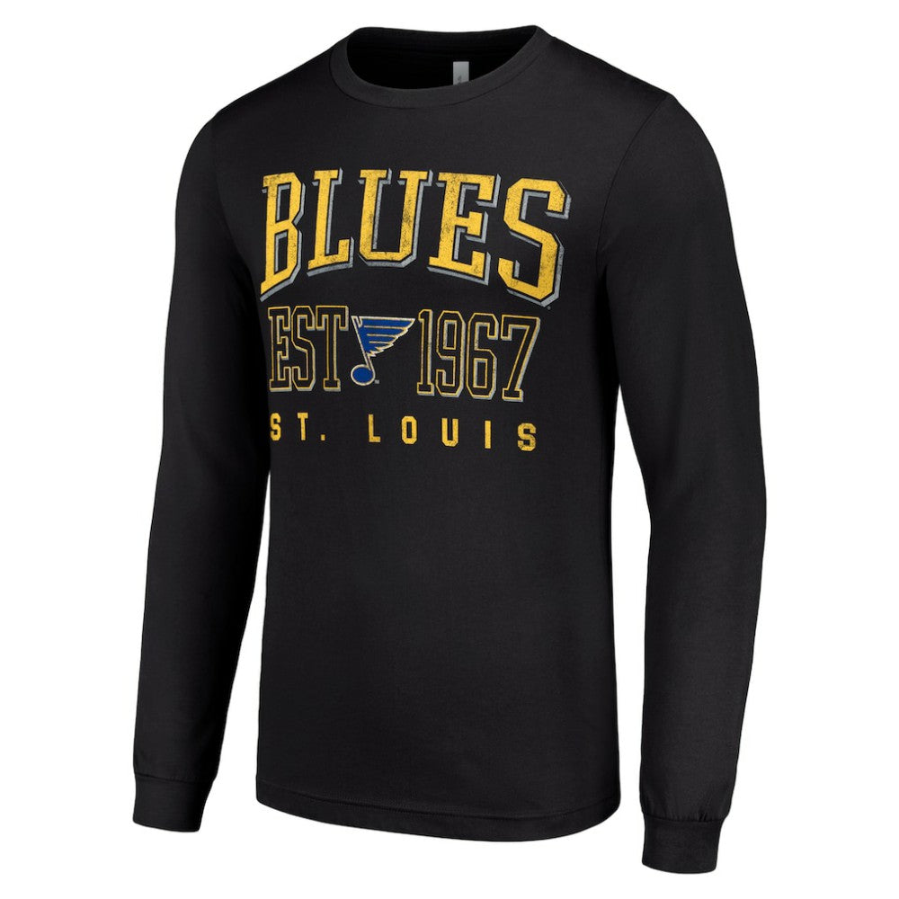 St. Louis Blues Starter Retro Graphic Long Sleeve Crew T-Shirt - Black - NHL