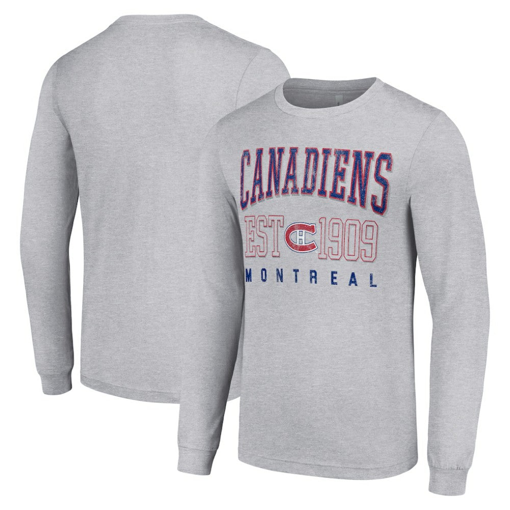 Montreal Canadiens Starter Retro Graphic Long Sleeve Crew T-Shirt - Heather Gray - NHL