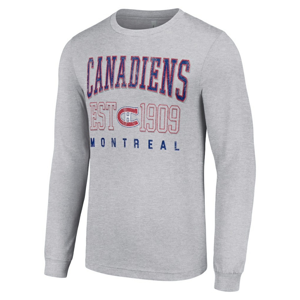 Montreal Canadiens Starter Retro Graphic Long Sleeve Crew T-Shirt - Heather Gray - NHL