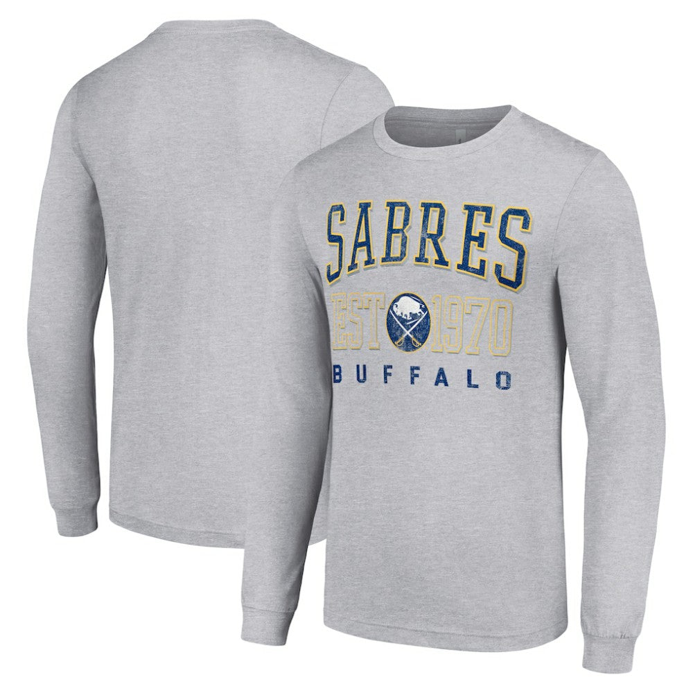 Buffalo Sabres Starter Retro Graphic Long Sleeve Crew T-Shirt - Heather Gray - NHL