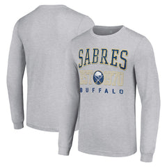 Buffalo Sabres Starter Retro Graphic Long Sleeve Crew T-Shirt - Heather Gray - NHL