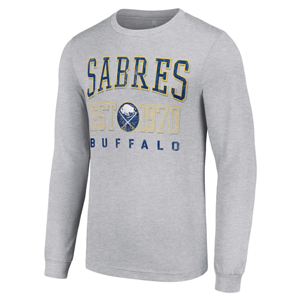 Buffalo Sabres Starter Retro Graphic Long Sleeve Crew T-Shirt - Heather Gray - NHL