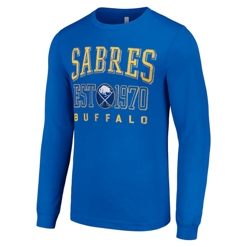 Buffalo Sabres Starter Retro Graphic Long Sleeve Crew T-Shirt - Royal - NHL