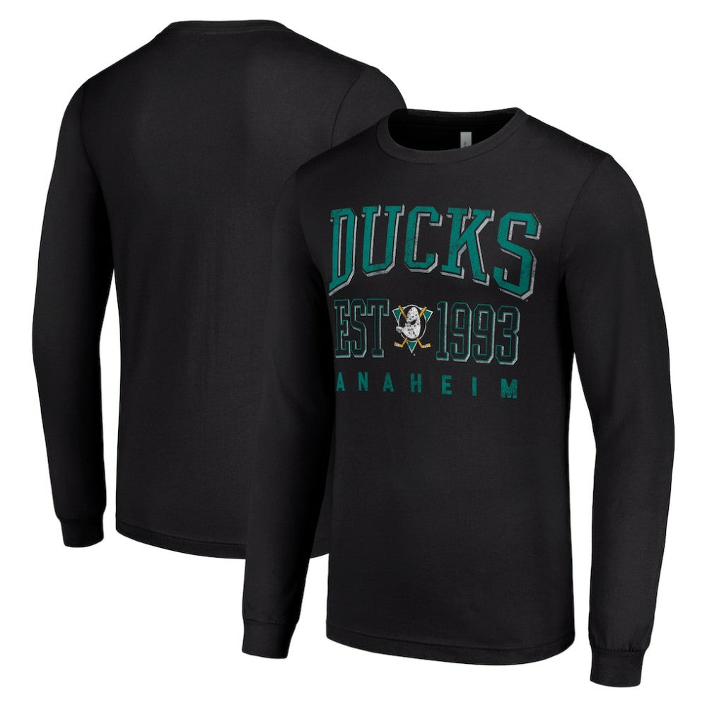 Anaheim Ducks Starter Retro Graphic Long Sleeve Crew T-Shirt - Black - NHL
