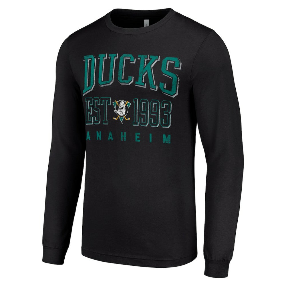 Anaheim Ducks Starter Retro Graphic Long Sleeve Crew T-Shirt - Black - NHL