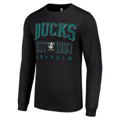 Anaheim Ducks Starter Retro Graphic Long Sleeve Crew T-Shirt - Black - NHL