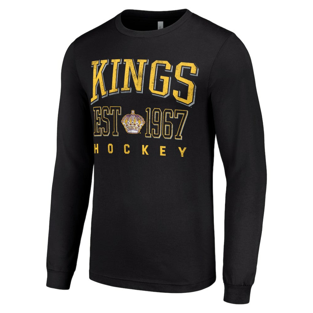Los Angeles Kings Starter Retro Graphic Long Sleeve Crew T-Shirt - Black - NHL