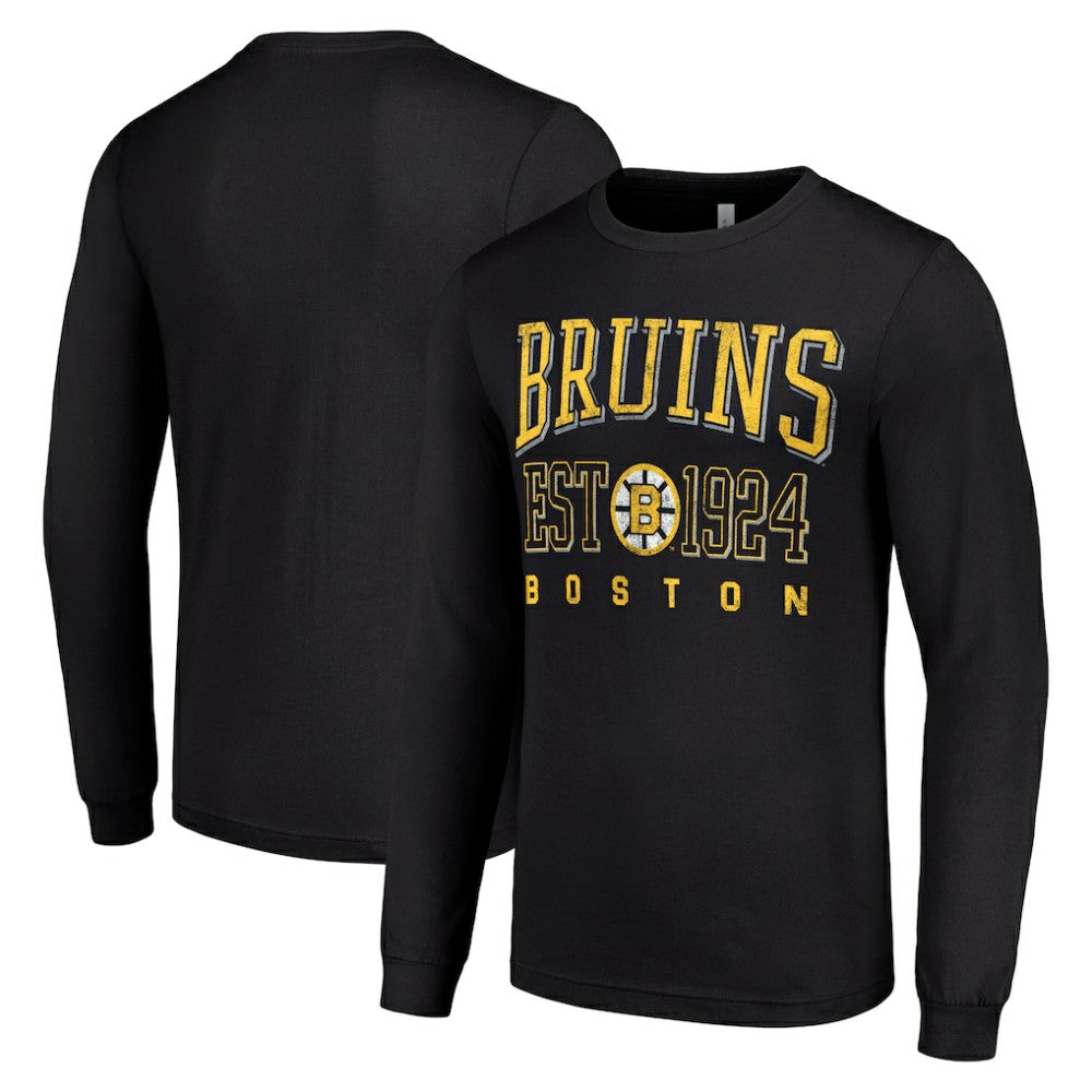 Boston Bruins Starter Retro Graphic Long Sleeve Crew T-Shirt - Black - NHL
