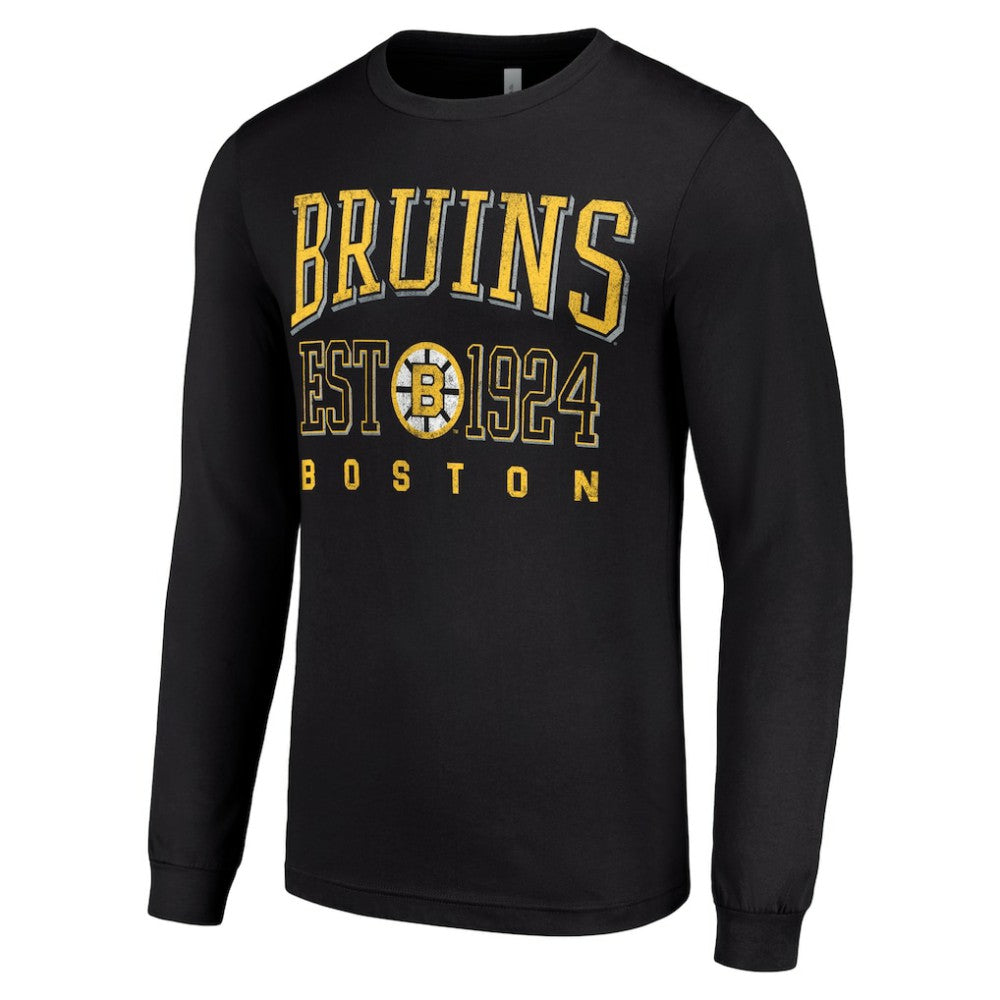 Boston Bruins Starter Retro Graphic Long Sleeve Crew T-Shirt - Black - NHL