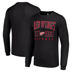 Detroit Red Wings Starter Retro Graphic Long Sleeve Crew T-Shirt - Black - NHL
