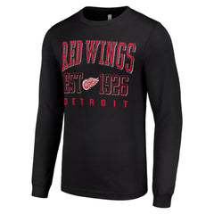 Detroit Red Wings Starter Retro Graphic Long Sleeve Crew T-Shirt - Black - NHL