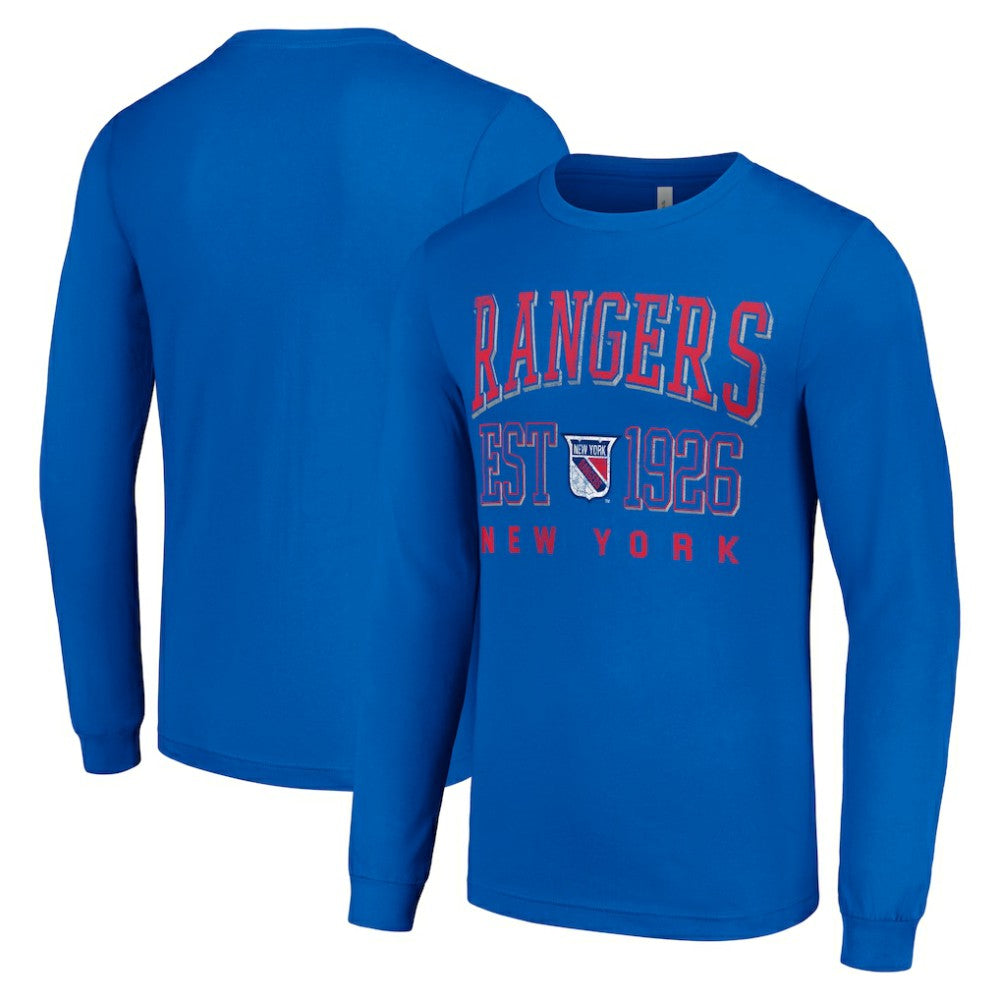 New York Rangers Starter Retro Graphic Long Sleeve Crew T-Shirt - Royal - NHL