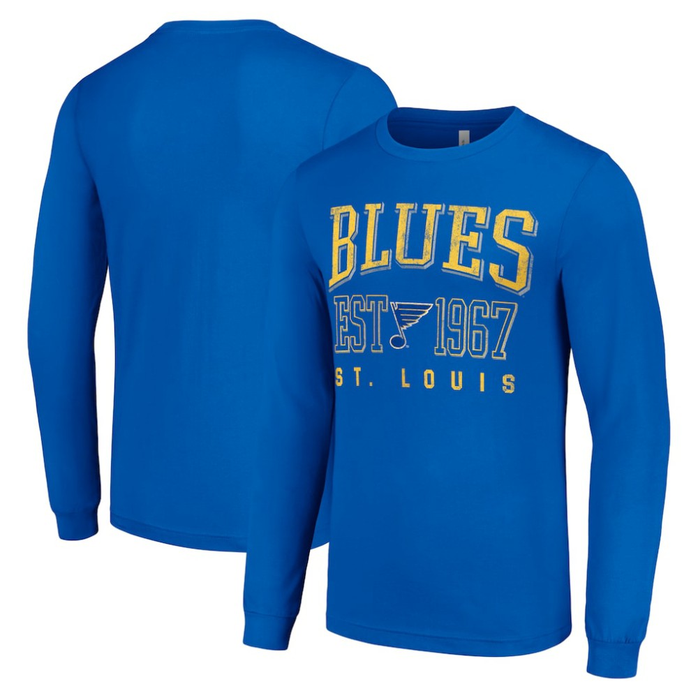 St. Louis Blues Starter Retro Graphic Long Sleeve Crew T-Shirt - Royal - NHL