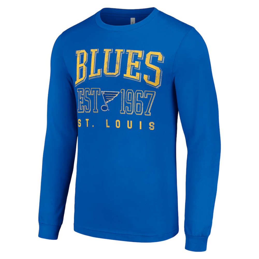 St. Louis Blues Starter Retro Graphic Long Sleeve Crew T-Shirt - Royal - NHL