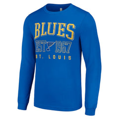 St. Louis Blues Starter Retro Graphic Long Sleeve Crew T-Shirt - Royal - NHL