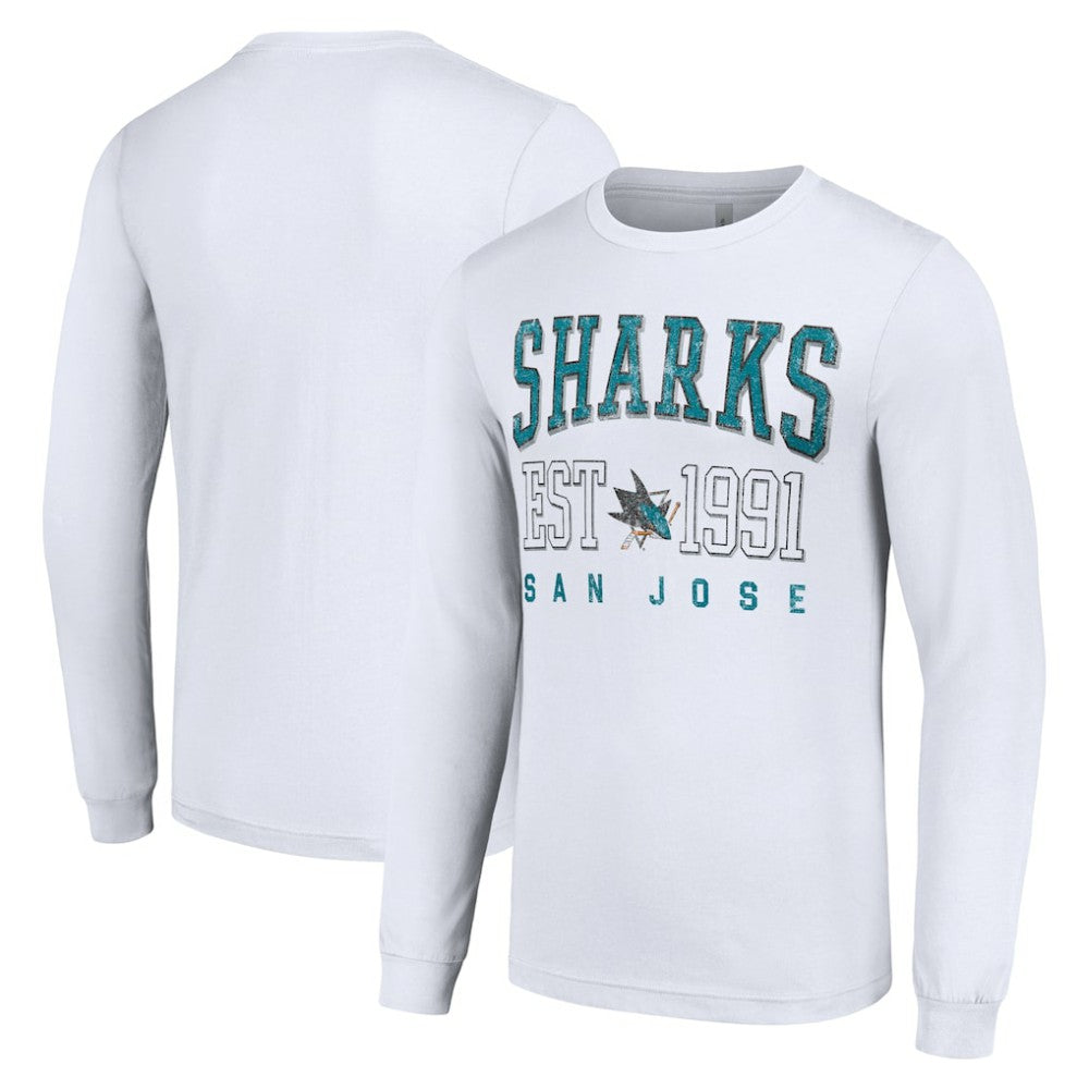 San Jose Sharks Starter Logo Graphic Long Sleeve T-Shirt - White - NHL