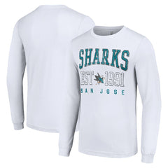San Jose Sharks Starter Logo Graphic Long Sleeve T-Shirt - White - NHL