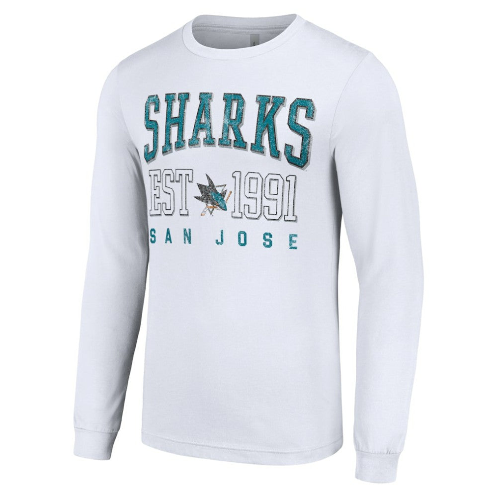 San Jose Sharks Starter Logo Graphic Long Sleeve T-Shirt - White - NHL
