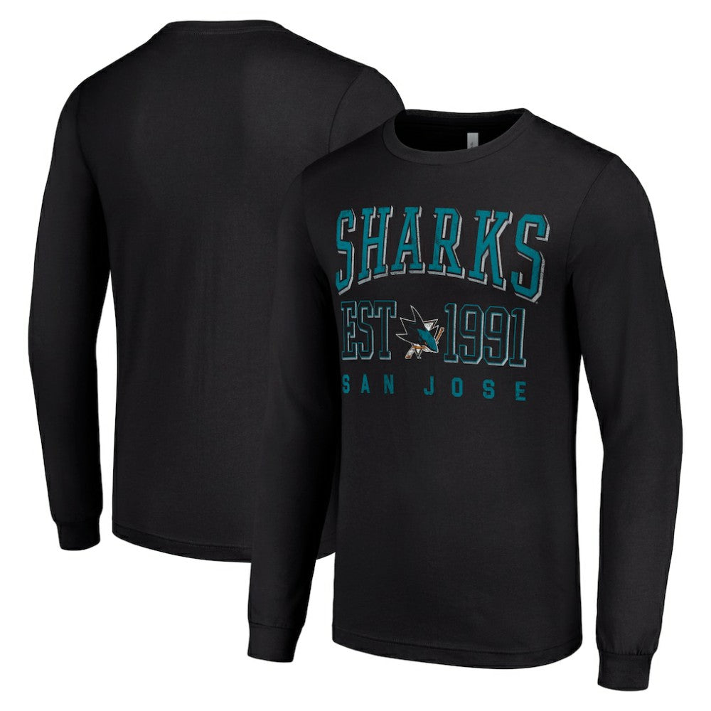 San Jose Sharks Starter Logo Graphic Long Sleeve T-Shirt - Black - NHL