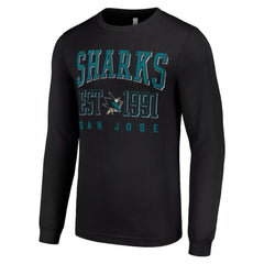 San Jose Sharks Starter Logo Graphic Long Sleeve T-Shirt - Black - NHL