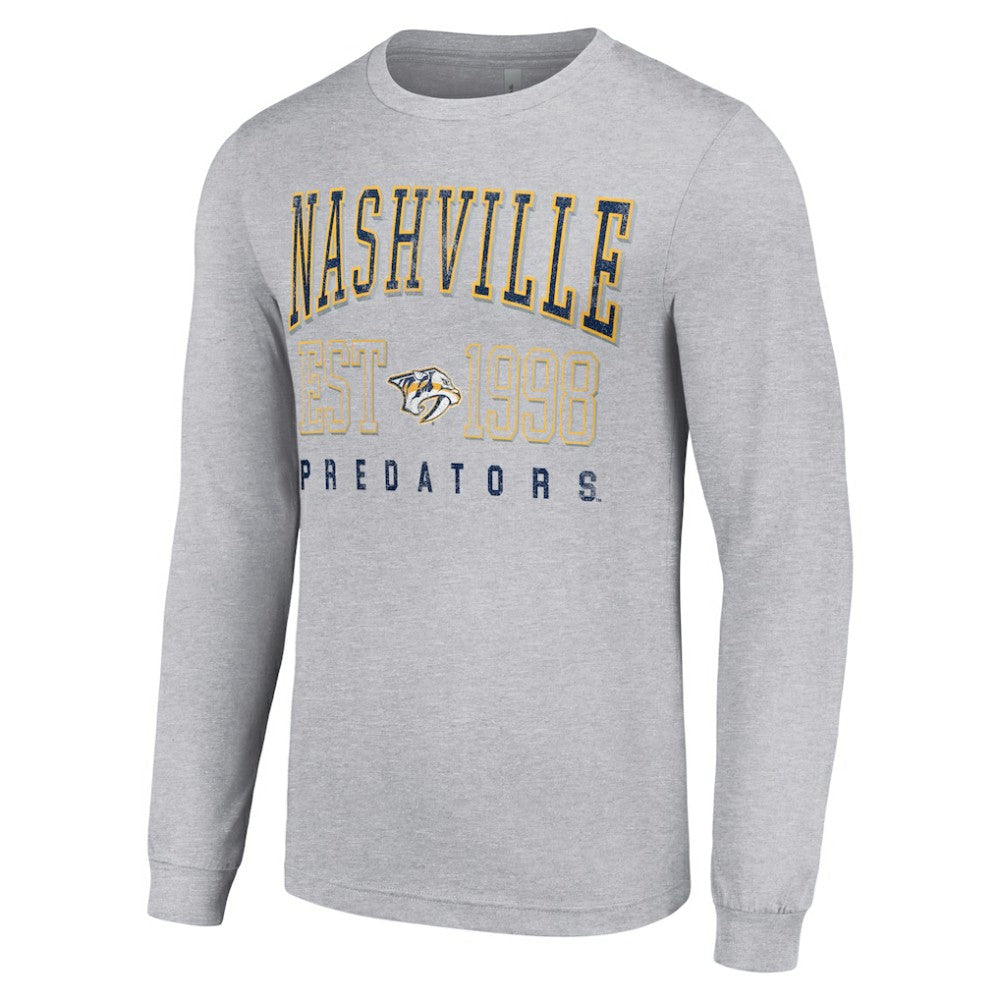 Nashville Predators Starter Logo Graphic Long Sleeve T-Shirt - Heather Gray - NHL