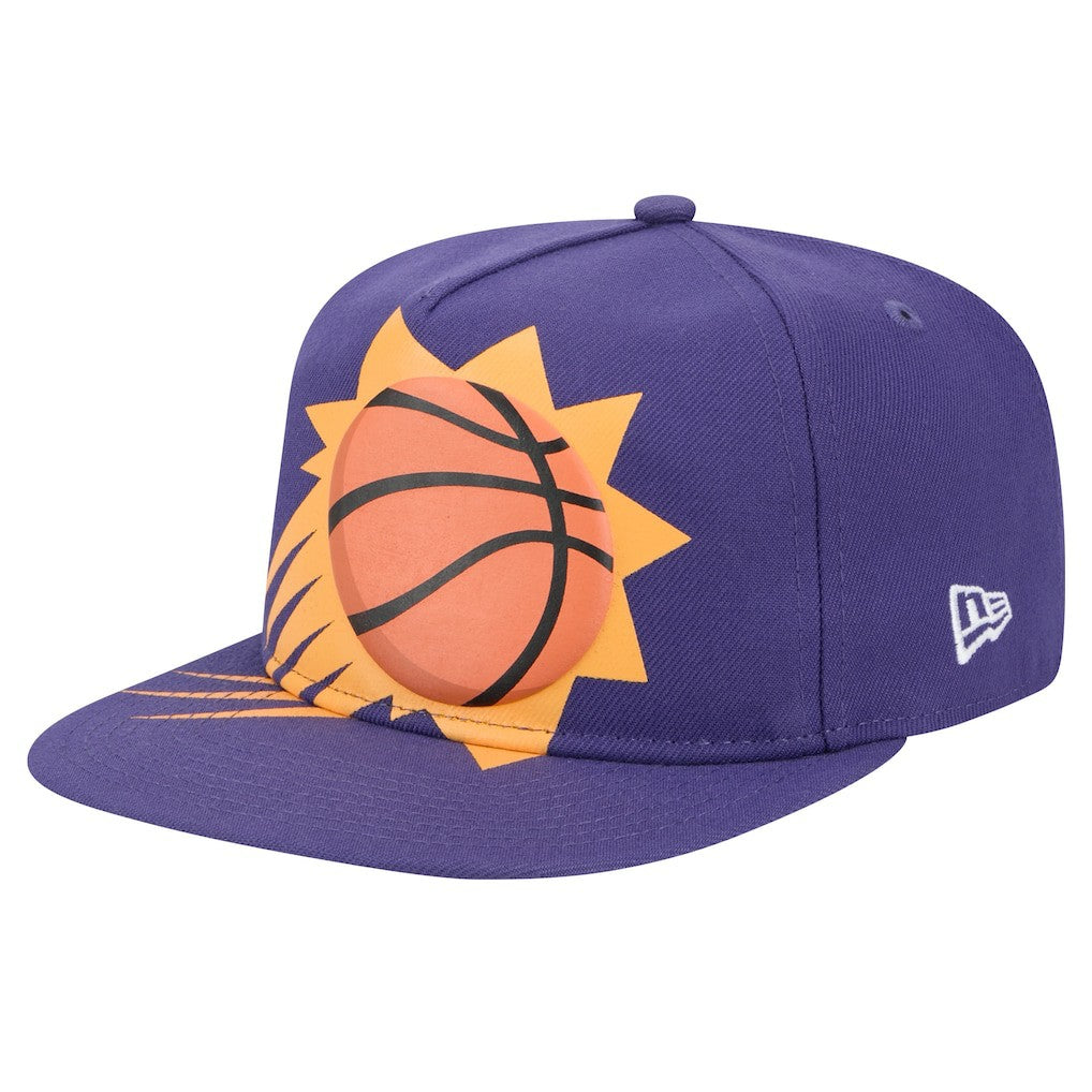 Phoenix Suns Oversized Puff Print Logo Golfer Snapback Hat Purple - NBA