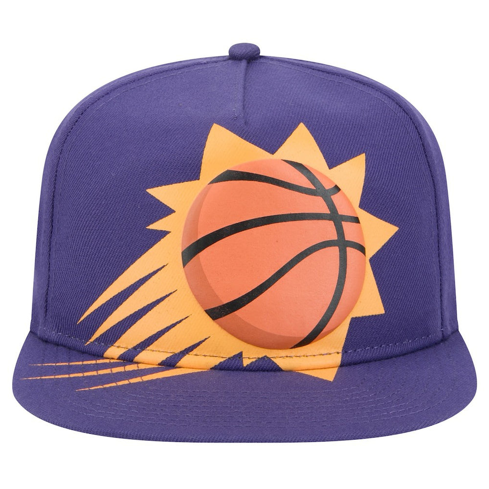 Phoenix Suns Oversized Puff Print Logo Golfer Snapback Hat Purple - NBA