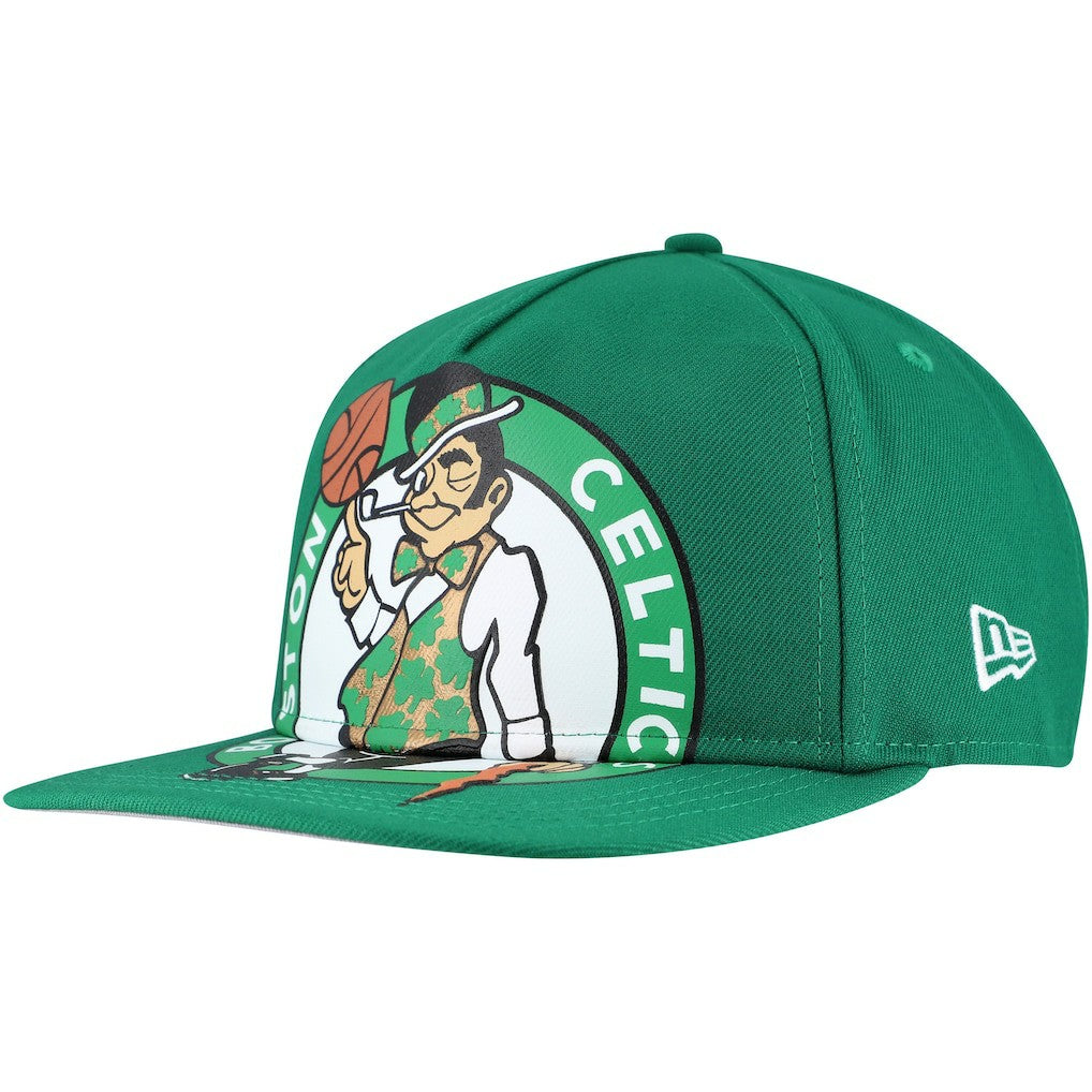 Boston Celtics Oversized Puff Print Logo Golfer Snapback Hat Kelly Green - NBA